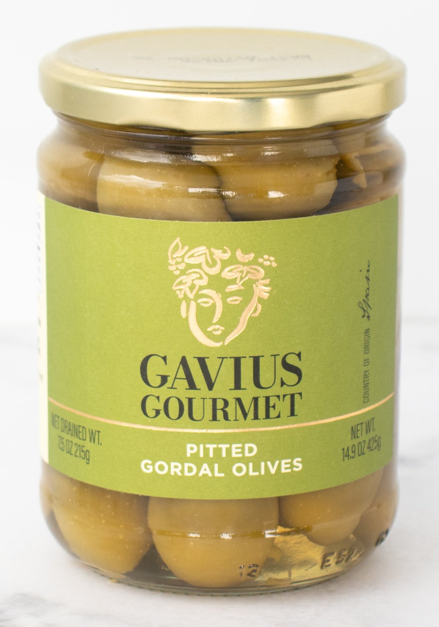 Gavius Pitted Green Gordal Olives